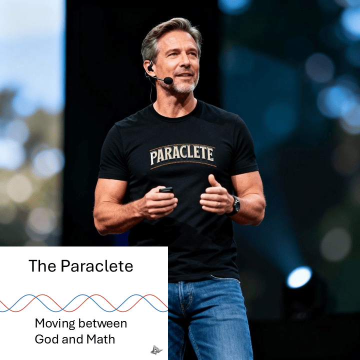 title image of a talk about Paraclete moving through God and math, presence, and the Holy Spirit recognized in action