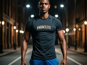 Paraclete unisex t-shirt featuring minimalist typography inspired by John 14:26 and the Holy Spirit as Helper.